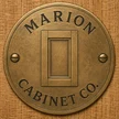Marion Cabinet Co. - engraved brass plate on quarter-sawn oak